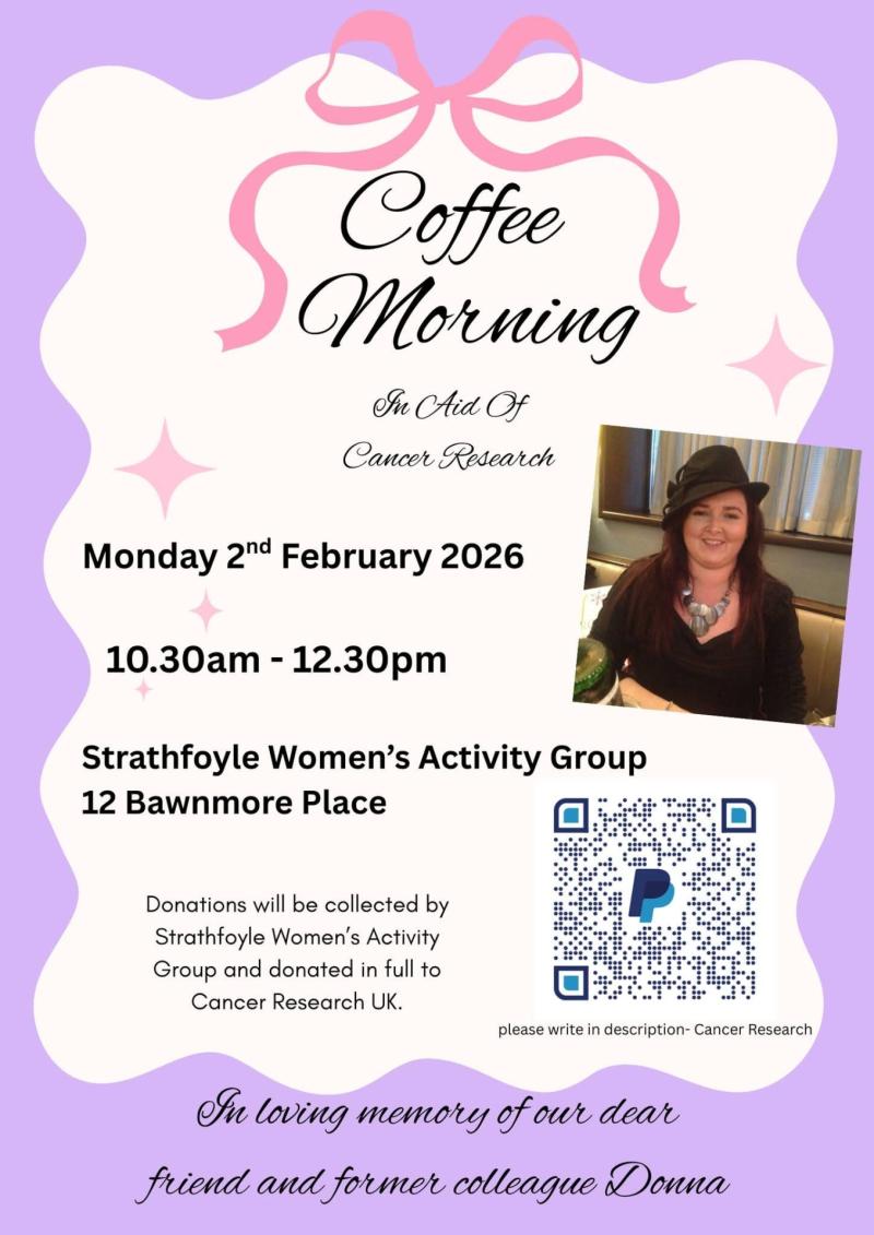 Coffee Morning in memory of Strathfoyle Women's Activity Group's 'Wee Donna'