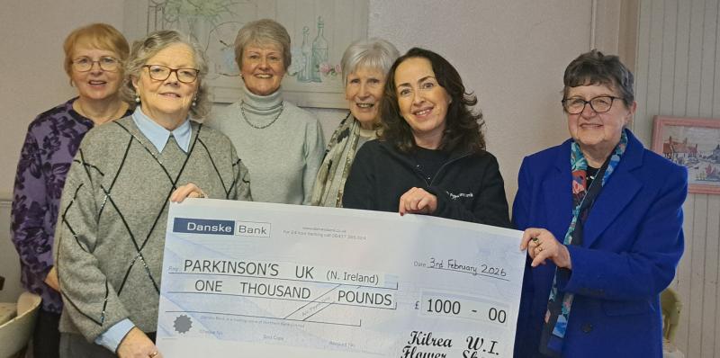 Kilrea Flower Show organisers hand over &pound;1,000 donation to Parkinson&rsquo;s charity