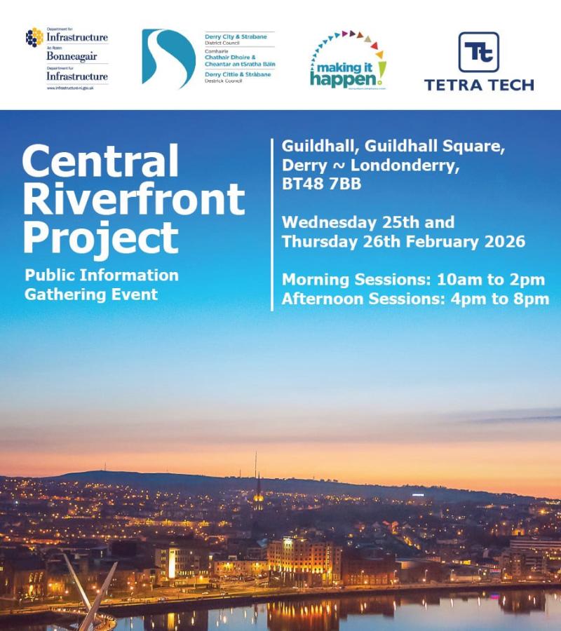 Public invited to shape the future of Derry&rsquo;s Central Riverfront