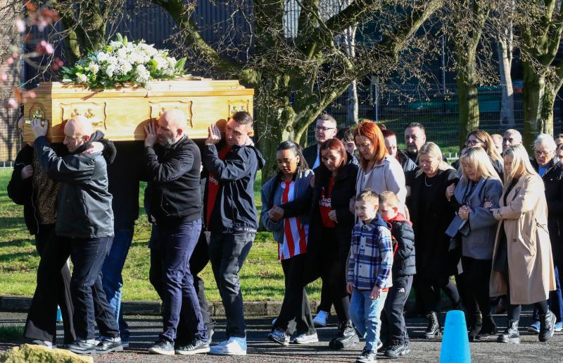 Derry's Shantallow community rallies as first of tragic crash funerals takes place