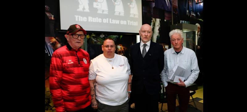 Micky English (Gary English's father), Jackie Brown (Jim Brown's sister), Dr Brian Dooley (Human Rights First) & Paul O'Connor (Pat Finucane Centre).