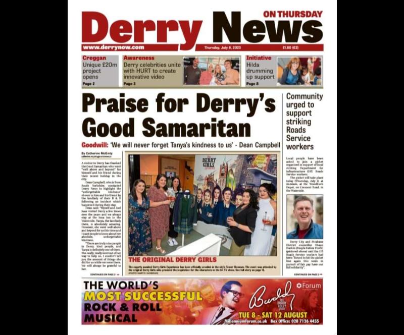 Derry News always  first with the  news  - Front Page  - Thursday, July 6, 2023