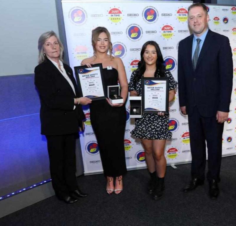 Rebecca Ebbs and Zara Reid each received a prestigious Water Safety Ireland Seiko Just In Time award 