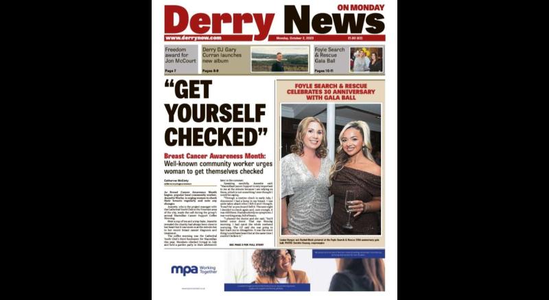 Derry News always  first with the  news  - Front Page  - Monday, October 2, 2023