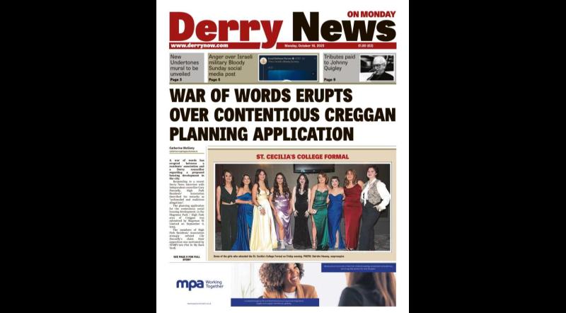 Derry News always  first with the  news  - Front Page  - Monday, October 16, 2023