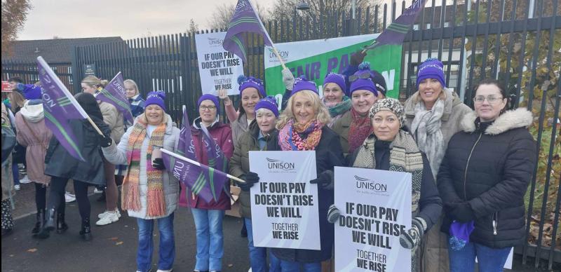 Derry school support staff on picket lines for fair pay grades