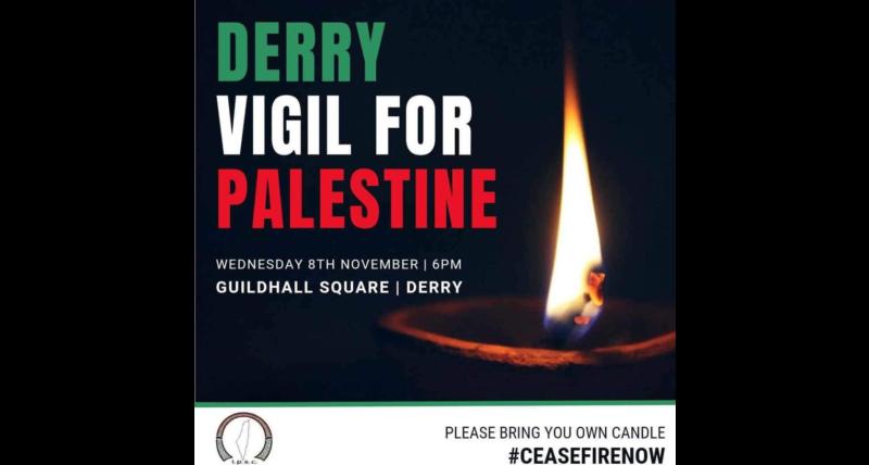 Derry 'Vigil for Palestine' in Guldhall