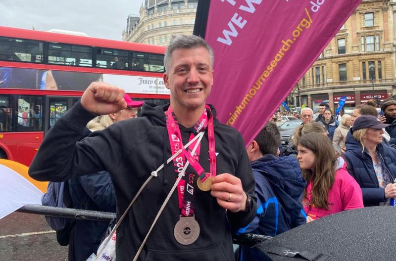 Derry man completes London Marathon in memory of his late wife