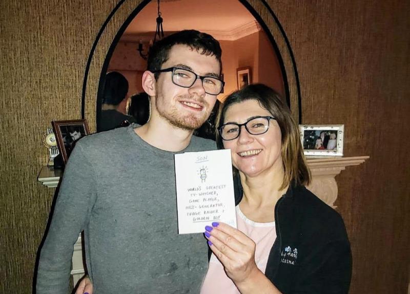 Cathy Nelis with her son Fiachra Kearney.