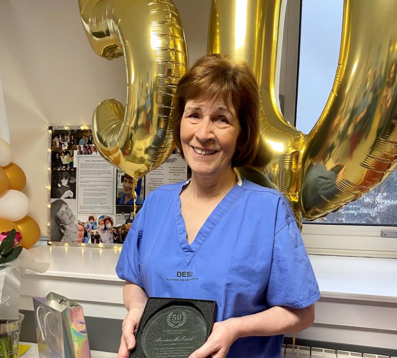 Altnagelvin Theatre Nurse celebrates an incredible 50 years of dedication to nursing