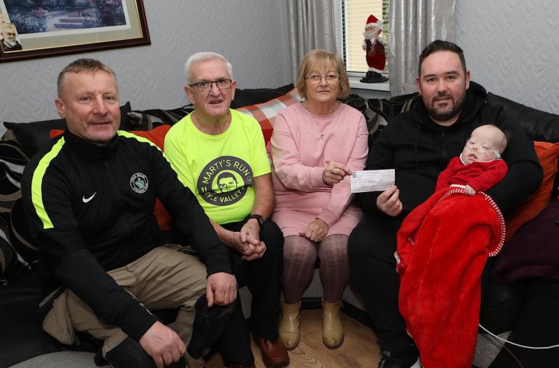 Derry baby with 1 in 5 million condition receives thousands donated from local fundraiser organised by bereaved family