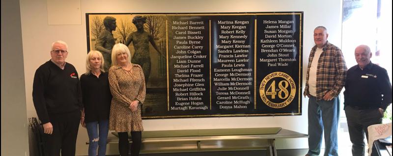 John Kelly, Bloody Sunday families, Finola Mc Devitt (Friend of Susan Morgan), Yvonne Graham (Friend of Susan Morgan), Terry Morn (Brother of Susan Morgan) and Jimmy Toye (Museum of Free Derry).
