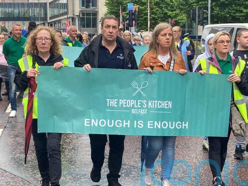 White balloons released as hundreds march to mark drugs-related deaths