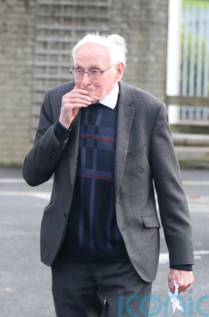 Wrightbus employees form guard of honour for William Wright’s funeral cortege
