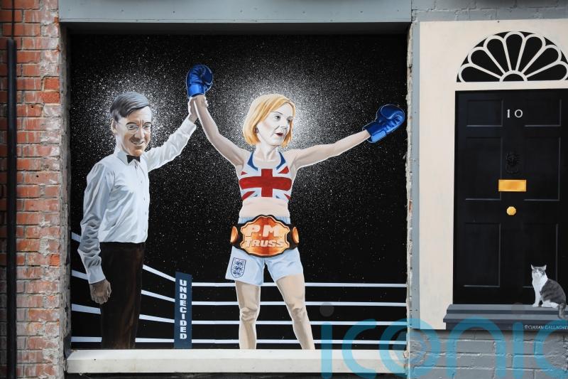 Liz Truss’s ‘knock-out’ victory depicted in updated Belfast mural