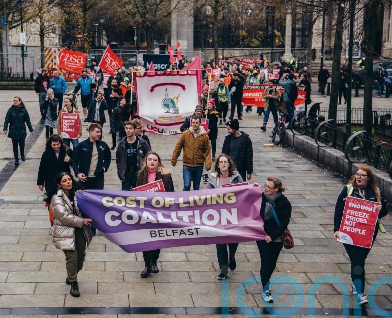 Hundreds take part in protest over soaring living costs