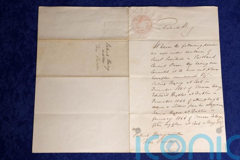 Rare pardon granted by Queen Victoria to Irish rebels set to be auctioned