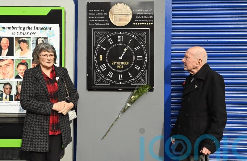 Families of Shankill Road bomb victims unveil memorial on anniversary of attack
