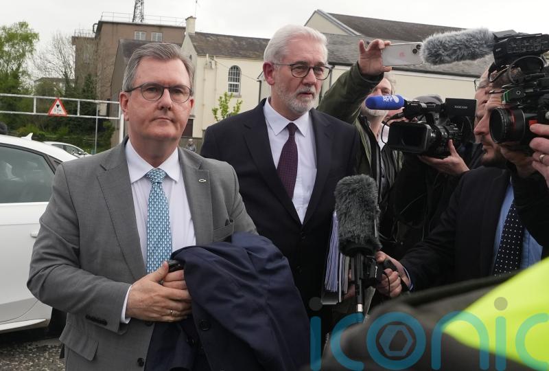 Former DUP leader Sir Jeffrey Donaldson arrives at court to face sex charges