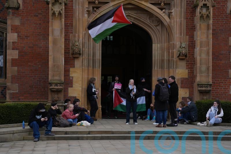 Queen’s University Belfast students stage sit in for Palestine