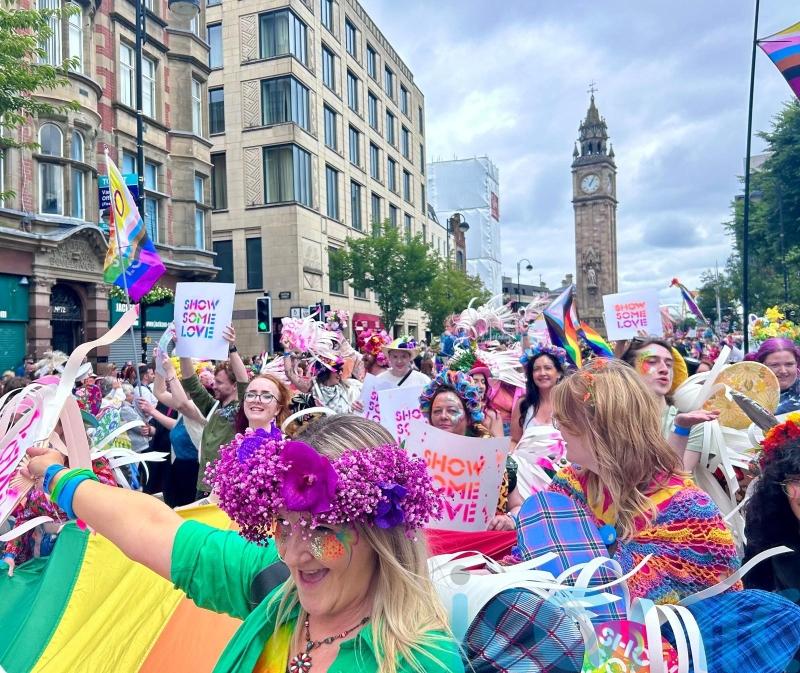 Crowds gather in Belfast for Pride parade