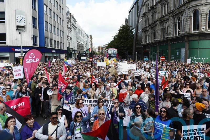 Up to 15,000 people take part in anti-racism rally in Belfast