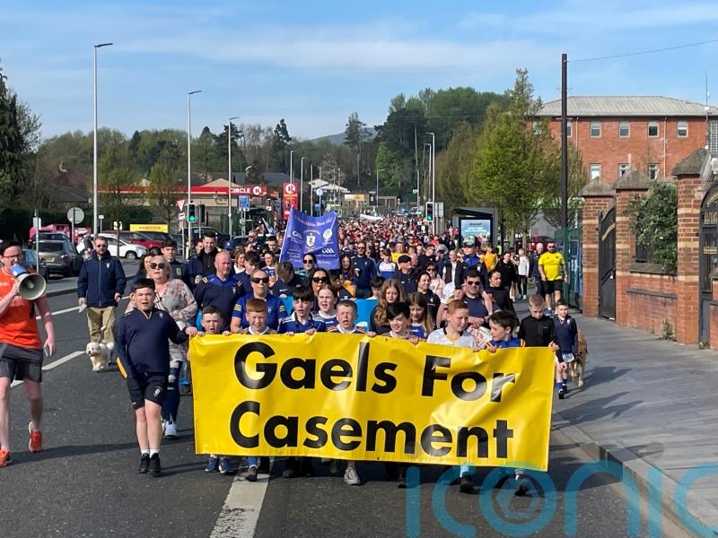 Thousands march to derelict Casement Park to demand its redevelopment