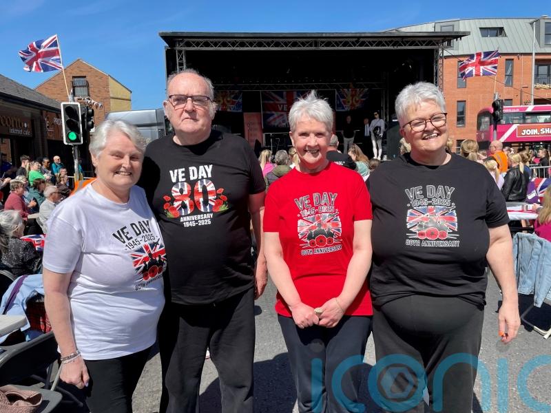 Young and old enjoy spring sunshine at VE Day party in east Belfast