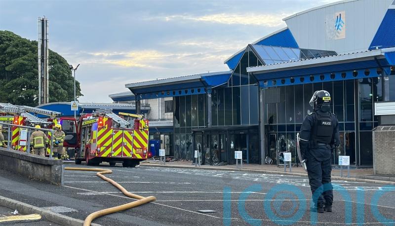 Fire at leisure centre on third night of disorder in Northern Ireland