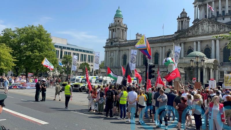 Anti-racism demonstration held in Belfast city centre