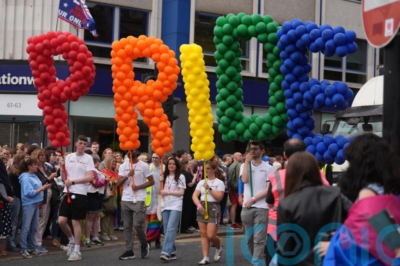 Thousands fill Belfast streets for city&rsquo;s annual Pride parade