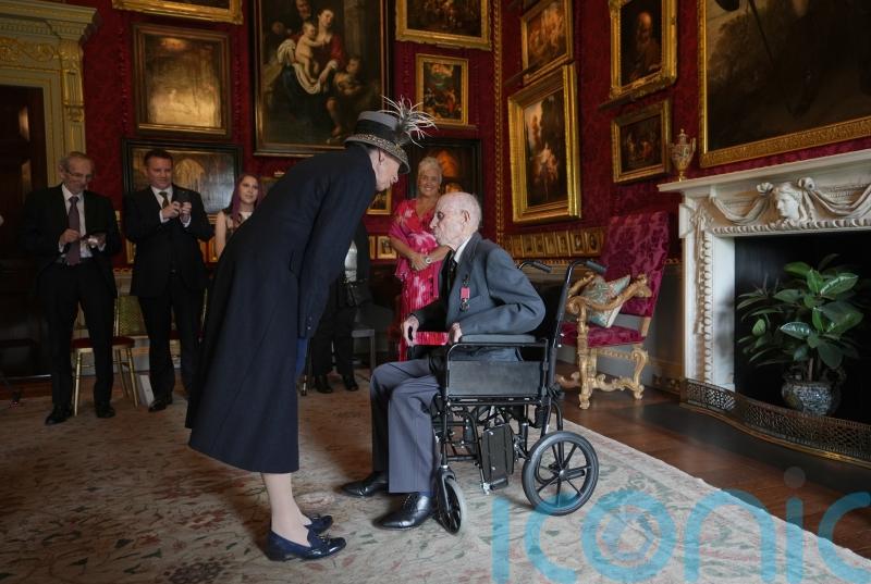 Princess Royal pays tribute to Coleraine veteran, 106, as he receives British Empire Medal