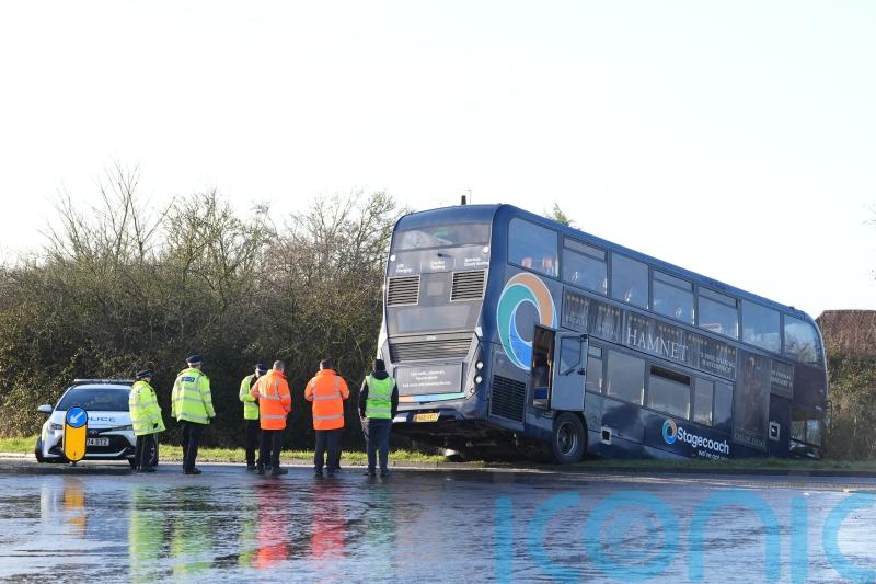 Two school buses crash on icy roads as UK prepares for Storm Goretti