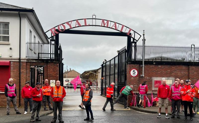 Derry Royal Mail workers take part in nationwide strike over pay