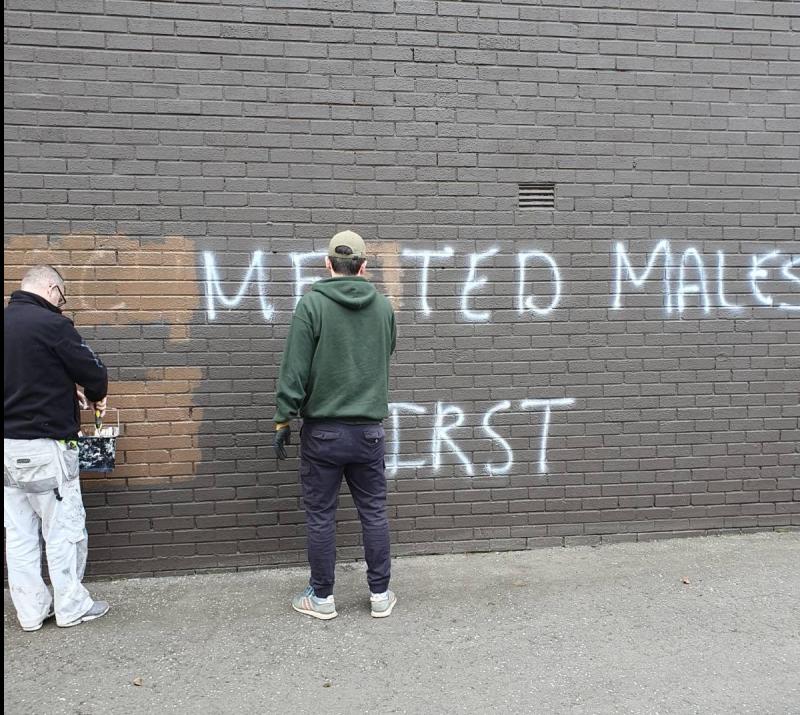 'Racist and fascist' graffiti removed from walls in Derry's Bogside