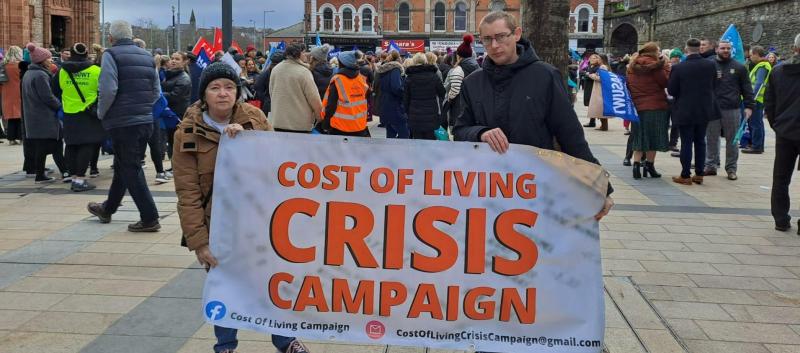 Cost of Living Crisis Campaign supporting Derry Trades Union Council rally