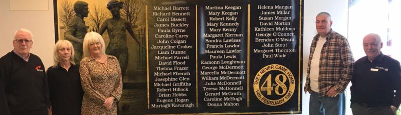 John Kelly, Bloody Sunday families, Finola Mc Devitt (Friend of Susan Morgan), Yvonne Graham (Friend of Susan Morgan), Terry Morn (Brother of Susan Morgan) and Jimmy Toye (Museum of Free Derry).