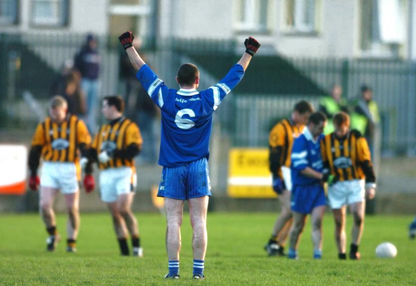 Ciaran McNally's salute as Bellaghy beat Crossmaglen in their own backyard in the 2005 Ulster Club Championship first round (Pic: David Maher/Sportsfi