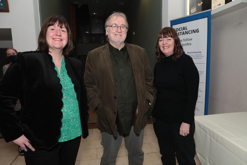 Eamonn Lynch with the book's editor Mary-Anne McNulty (left) and Catherine McGinty, event compere.