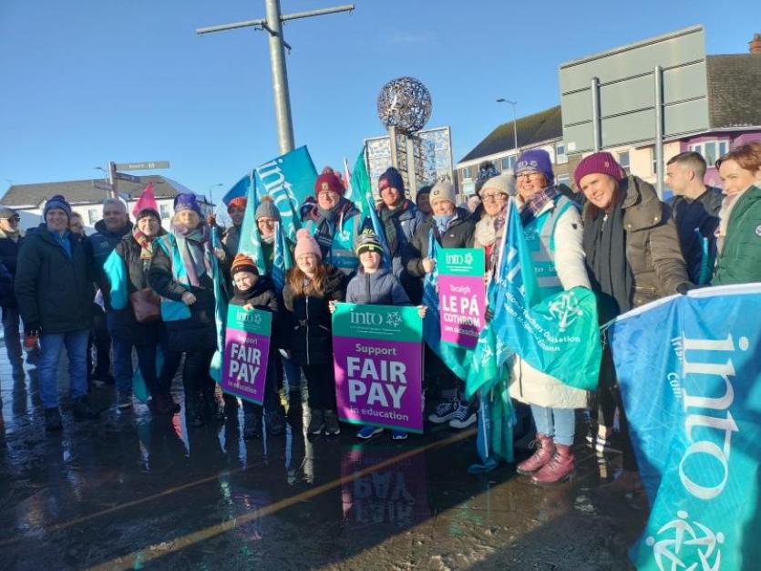 INTO members pictured at the picket line in Magherafelt this morning