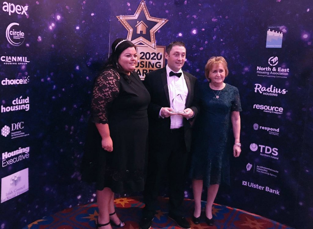 Belmont Cottages staff pick up the award last night.