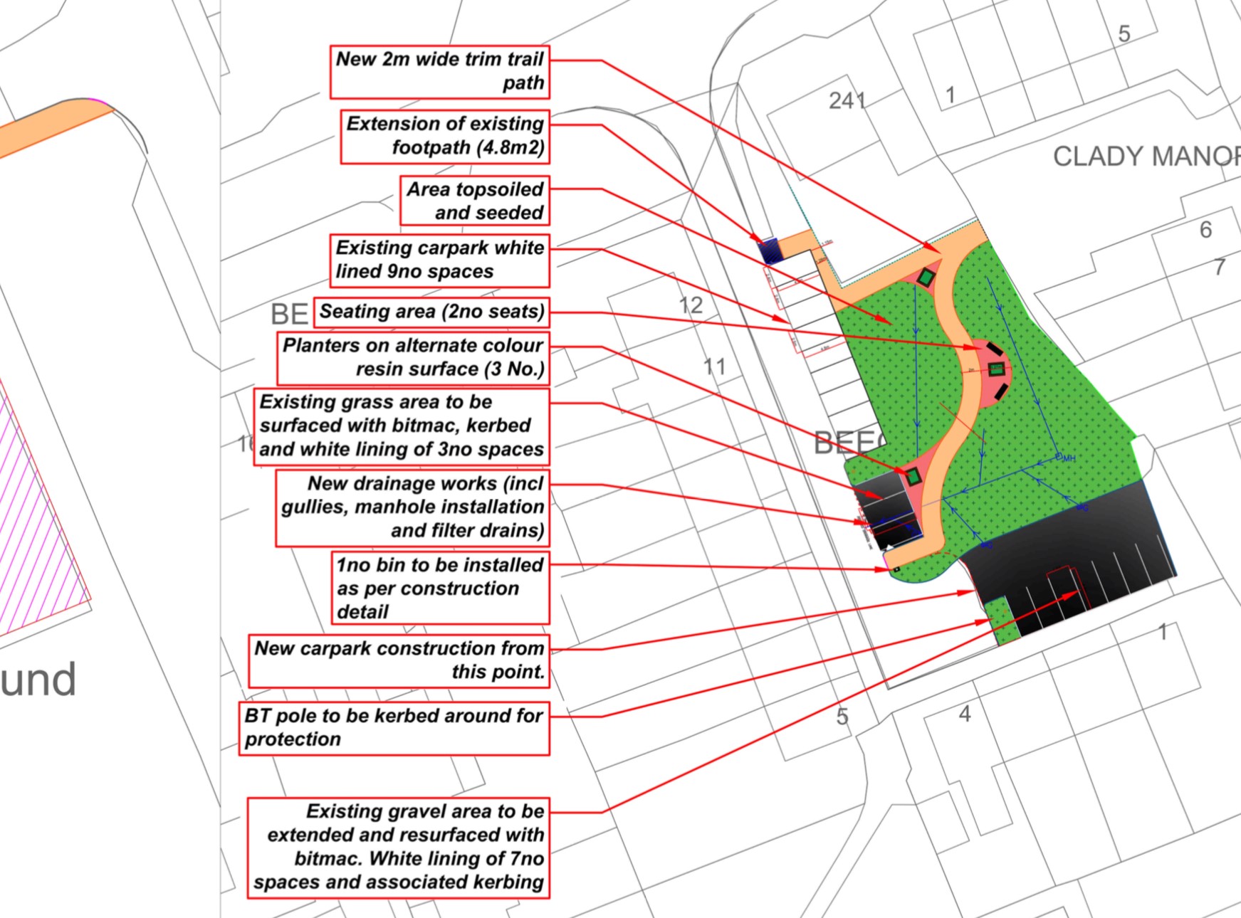 Details of the proposed improvements in the planning application