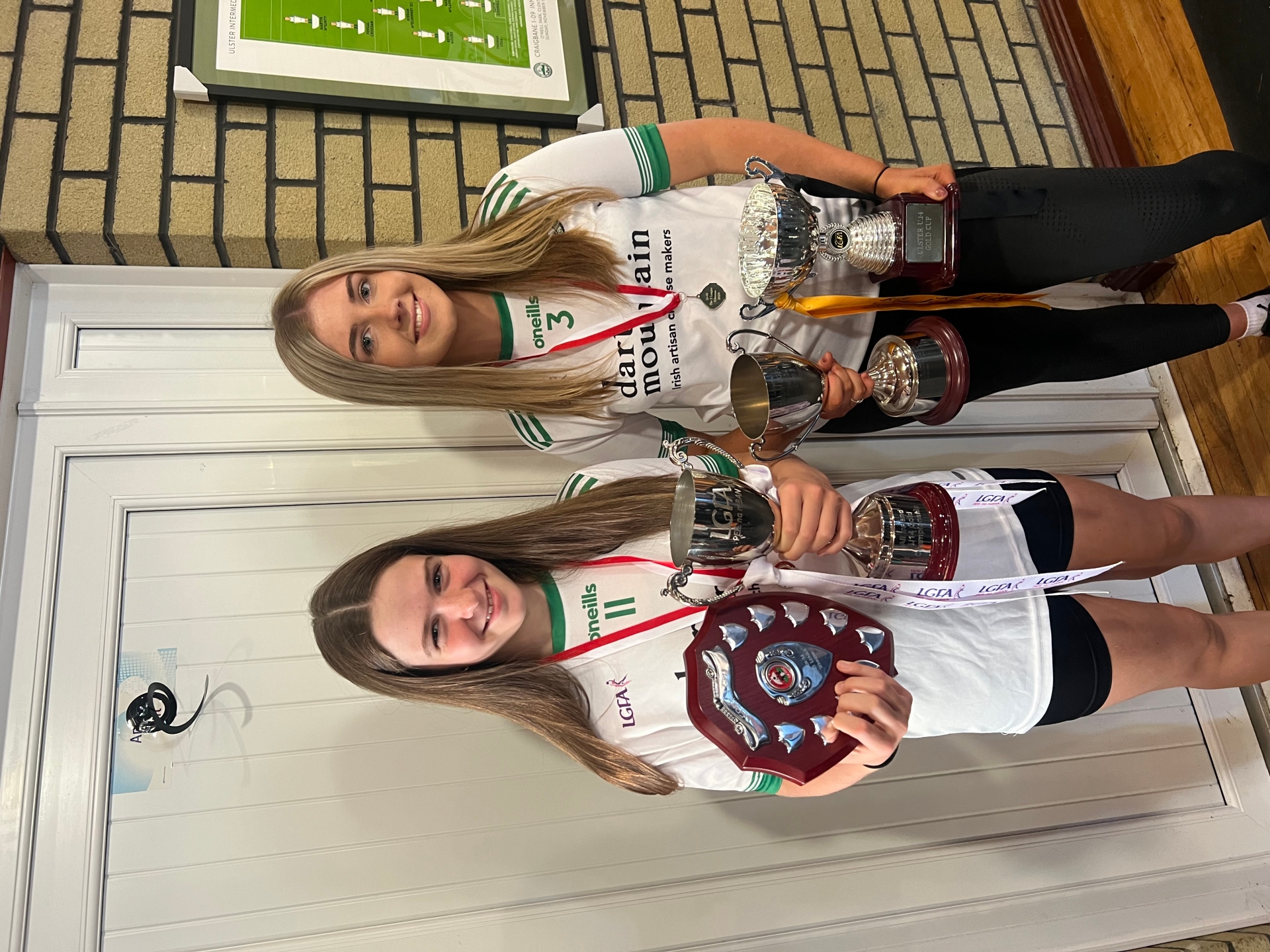 Craigbane's Tierna Cartin and Katie May Loughery, who won the All Ireland Gold Final with Derry U14 Ladies footballers back in June.