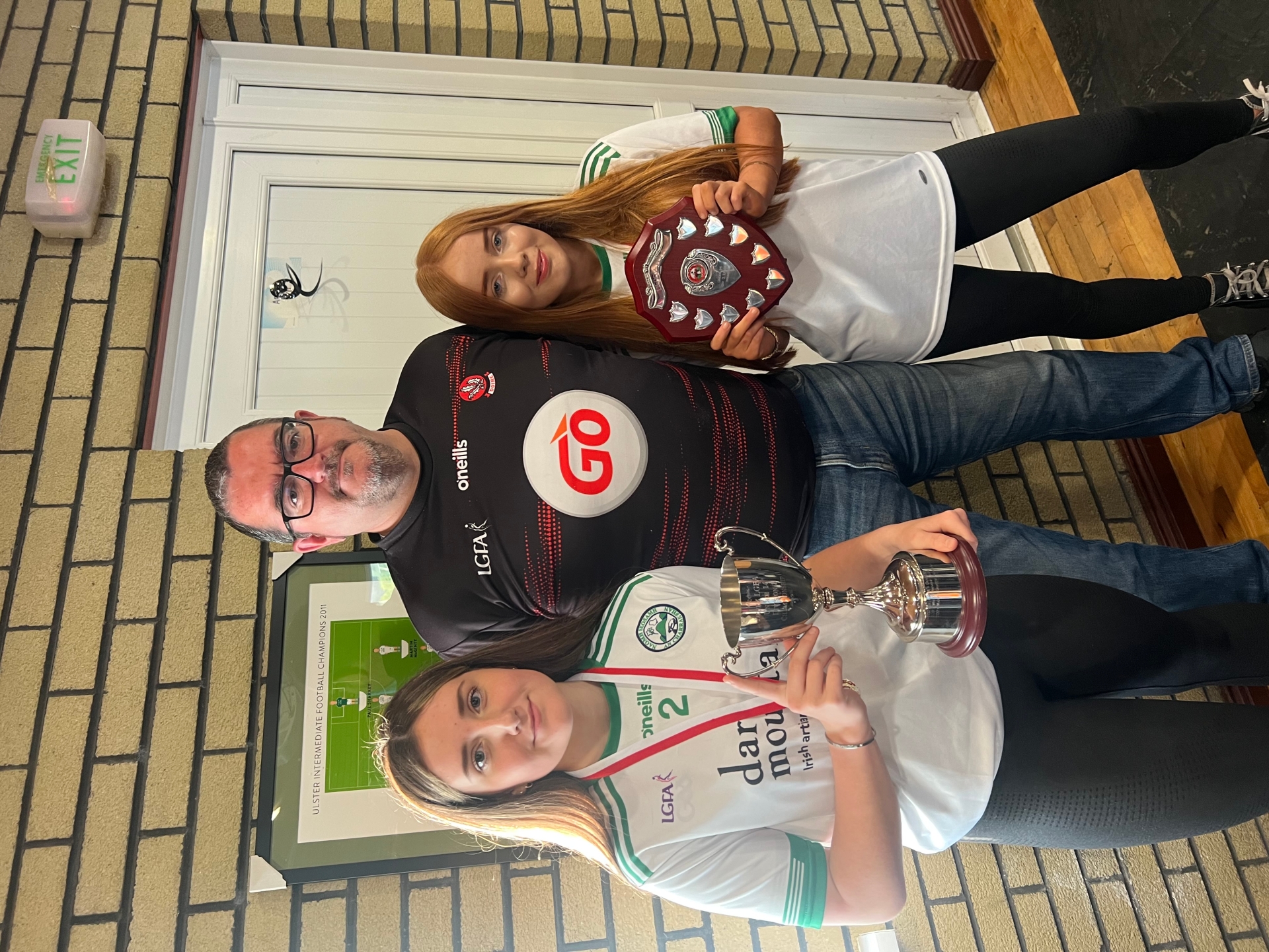 Ameragh Kealey and Eila Doughty who were team captains during the championship and league wins this year.