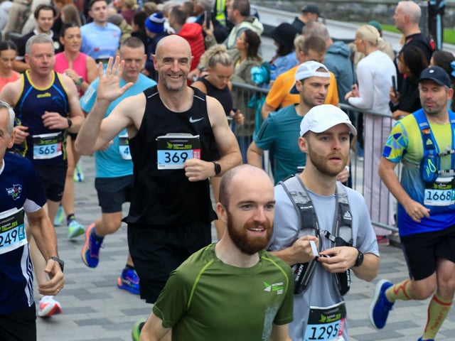 Mark H. Durkan, MLA,  taking part in the Waterside Half Marathon in Ebrington Square, on Sunday morning. (Photo - Tom Heaney, nwpresspics)