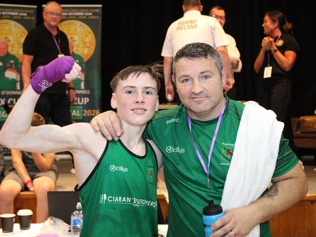 Raphoe Boxing Club celebrate a victory in the ring.