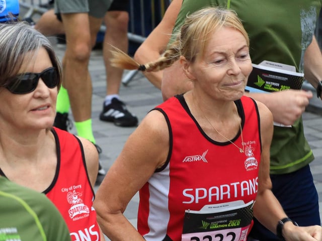 Runners taking part in the Waterside Half Marathon in Ebrington Square, on Sunday morning. (Photo - Tom Heaney, nwpresspics)