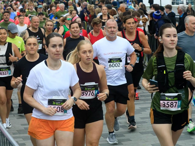 Runners taking part in the Waterside Half Marathon in Ebrington Square, on Sunday morning. (Photo - Tom Heaney, nwpresspics)