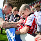 James McClean during a Derry City open training session at The Ryan McBride Brandywell Stadium in Derry. Photo by Ramsey Cardy/Sportsfile