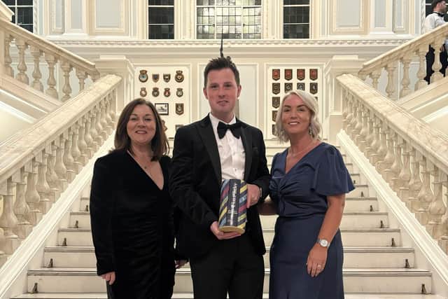 L-R: Jennifer Condren; JP McCafferty, General Manager at Bishop's Gate Hotel and Marie Linton.